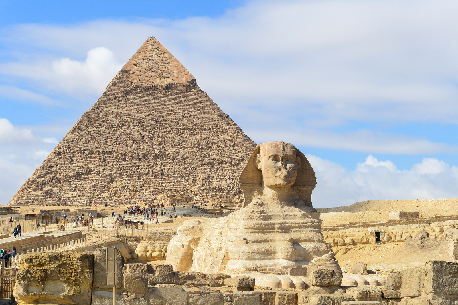Sphinx and Giza Pyramids