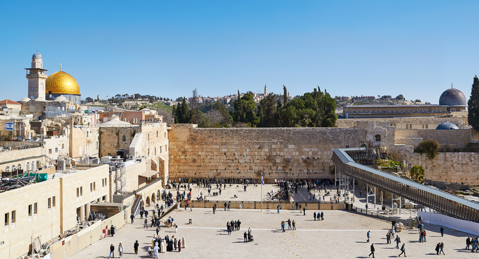 Jerusalem, Israel - January 30, 2015: Western Wall also known as Wailing Wall or Kotel in January 30, 2015 in Jerusalem, Israel